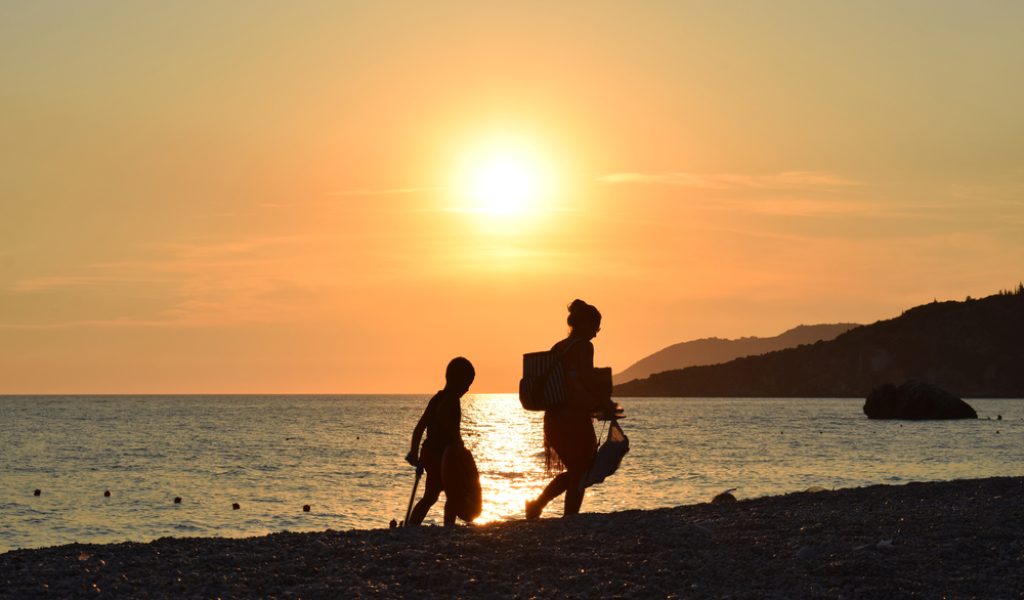 Livadhi,Beach,,Himara,/,Albania,-,July,30,2020:,Sunset