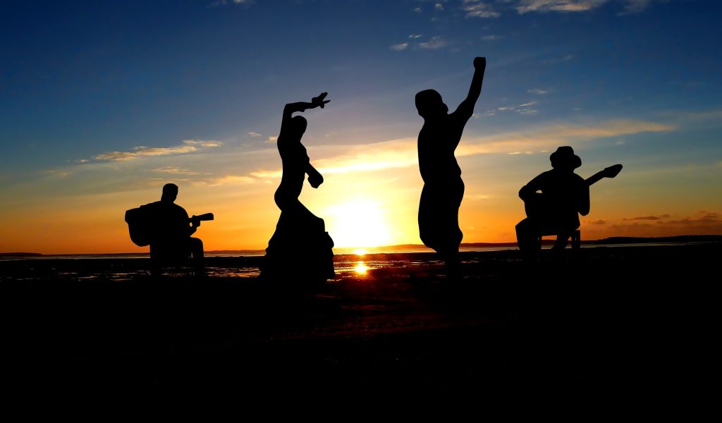 flamenco au coucher du soleil en Andalousie