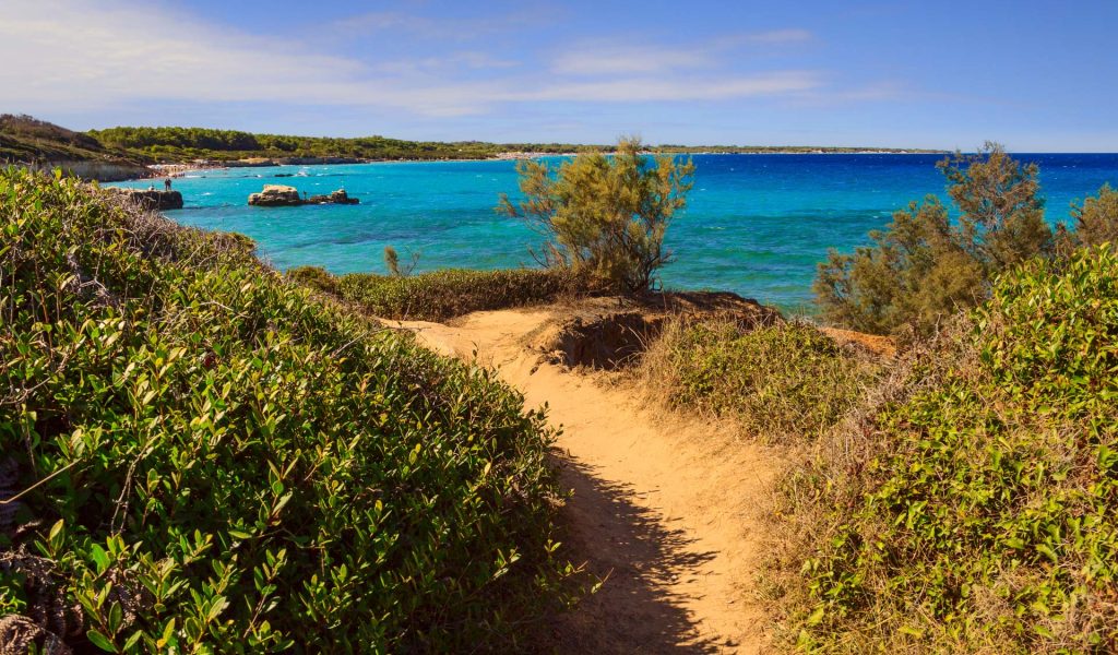 Protected oasis of the lakes Alimini: Turkish Bay (or Baia dei T